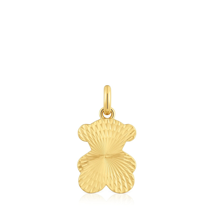 ciondolo a forma di orso testurizzato con placcatura in oro 18kt su argento sweet dolls