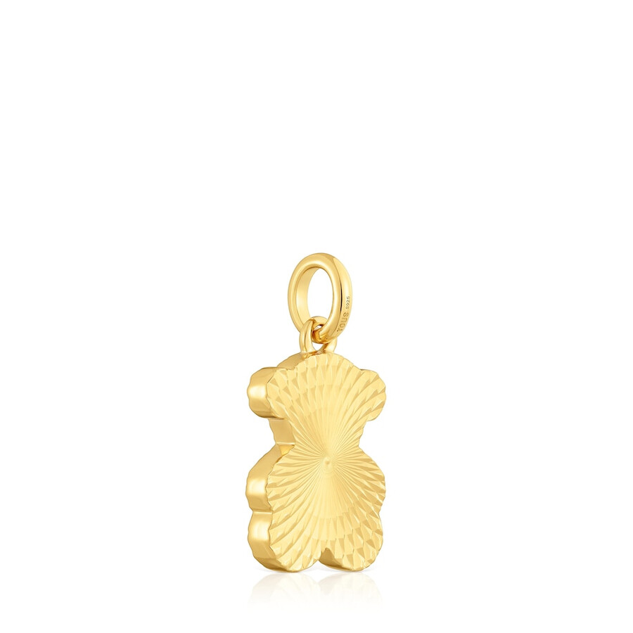 ciondolo a forma di orso testurizzato con placcatura in oro 18kt su argento sweet dolls