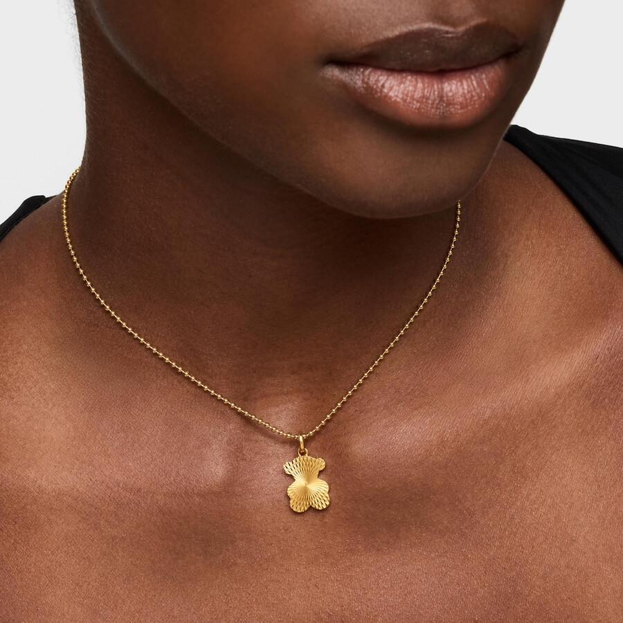 ciondolo a forma di orso testurizzato con placcatura in oro 18kt su argento sweet dolls