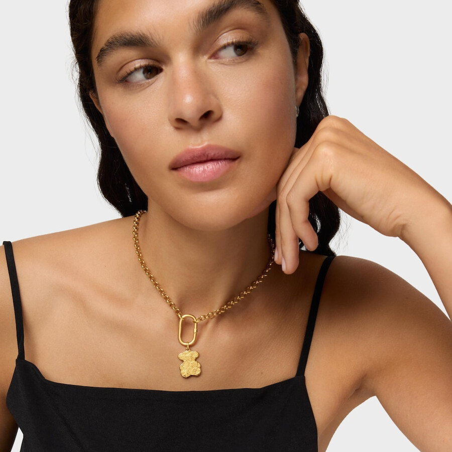 ciondolo a forma di orso con placcatura in oro 18kt su bonbon in argento sweet dolls