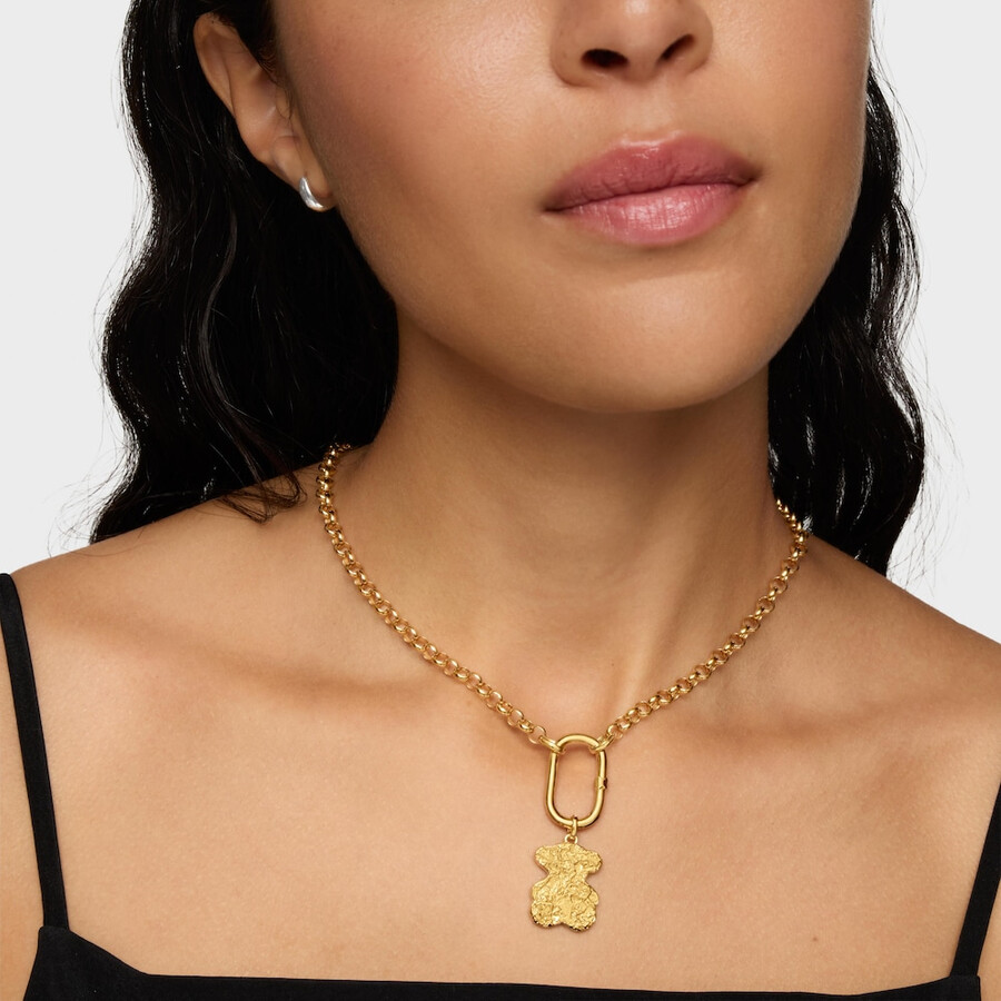ciondolo a forma di orso con placcatura in oro 18kt su bonbon in argento sweet dolls