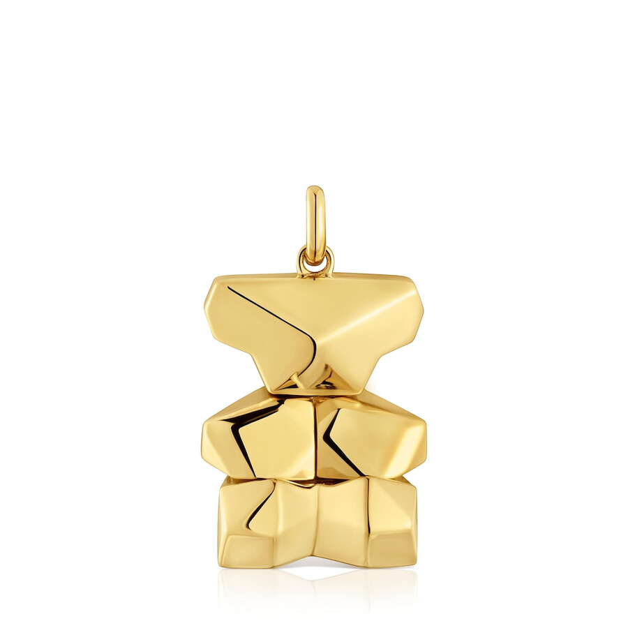 ciondolo a forma di orso cubo con placcatura in oro 18kt su argento tous sweet 40s