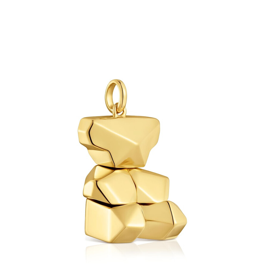 ciondolo a forma di orso cubo con placcatura in oro 18kt su argento tous sweet 40s