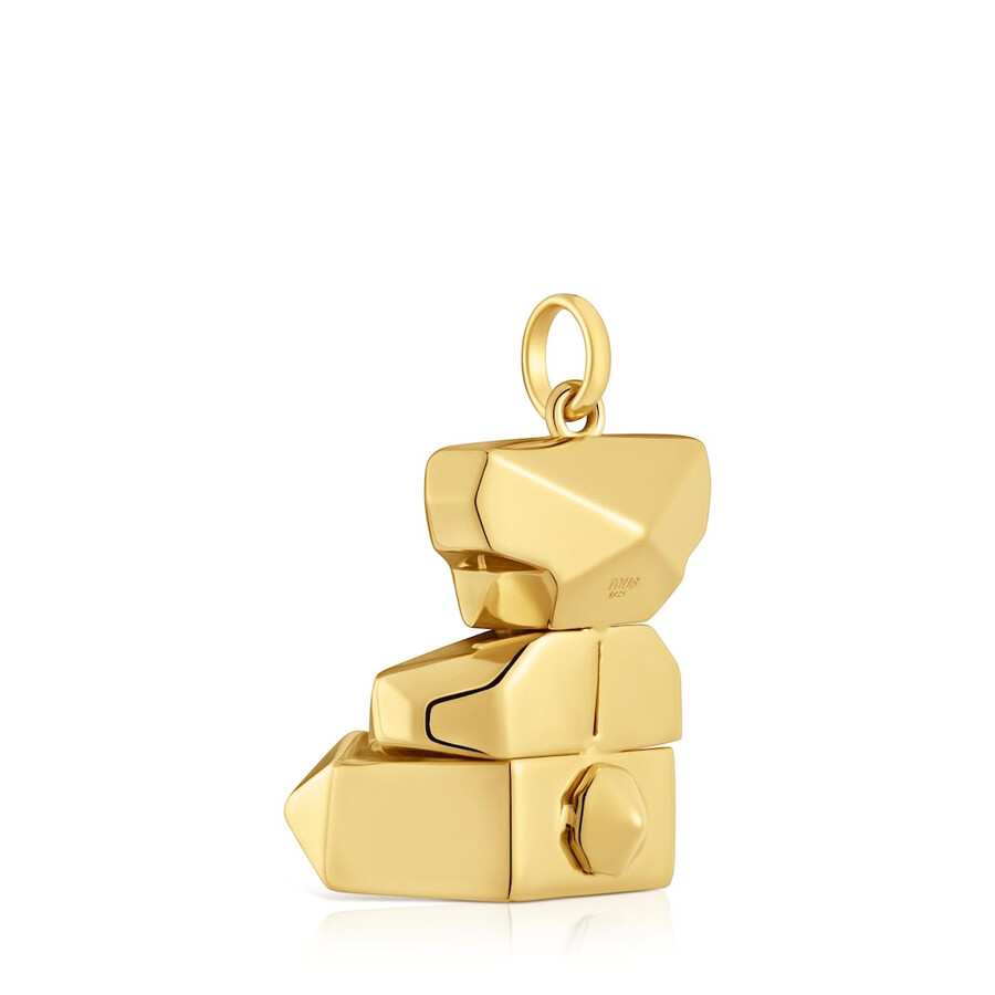ciondolo a forma di orso cubo con placcatura in oro 18kt su argento tous sweet 40s