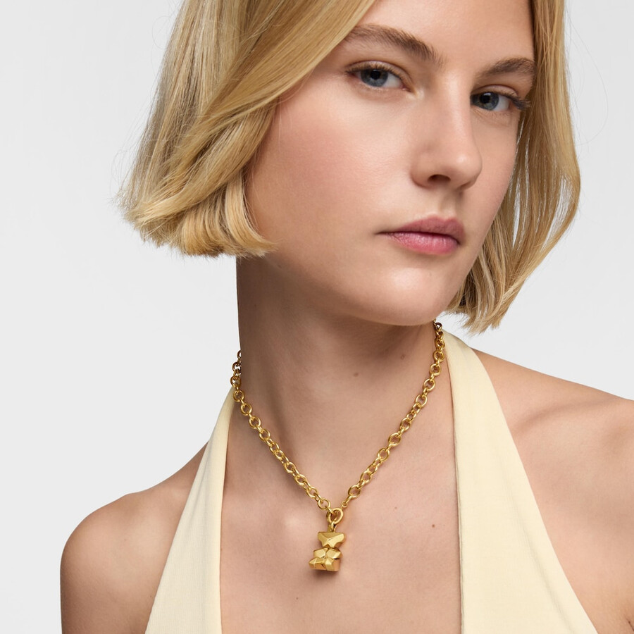 ciondolo a forma di orso cubo con placcatura in oro 18kt su argento tous sweet 40s