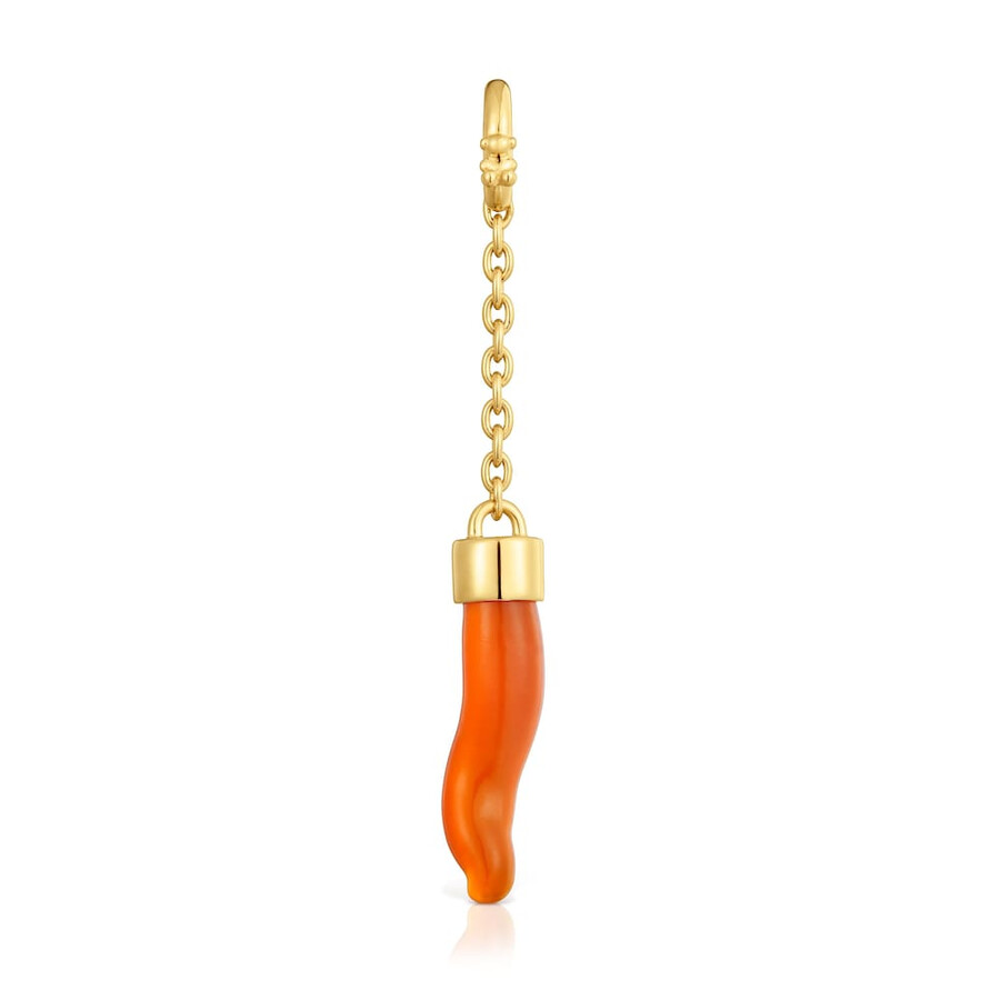 pendente con placcatura in oro 18kt su medaglioni in argento e corniola
