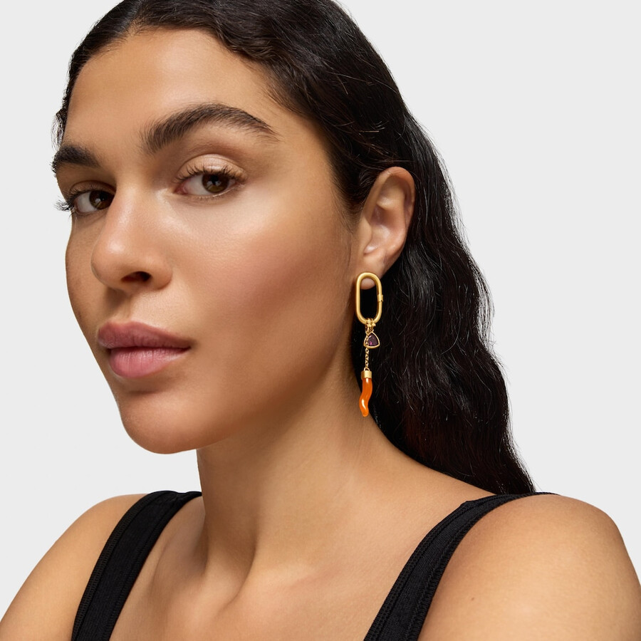 pendente con placcatura in oro 18kt su medaglioni in argento e corniola