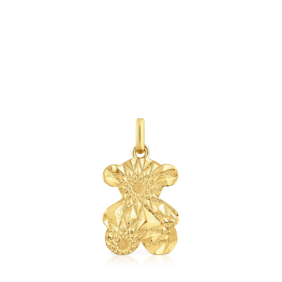 ciondolo a forma di orso lavorato con placcatura in oro 18kt su argento sweet dolls