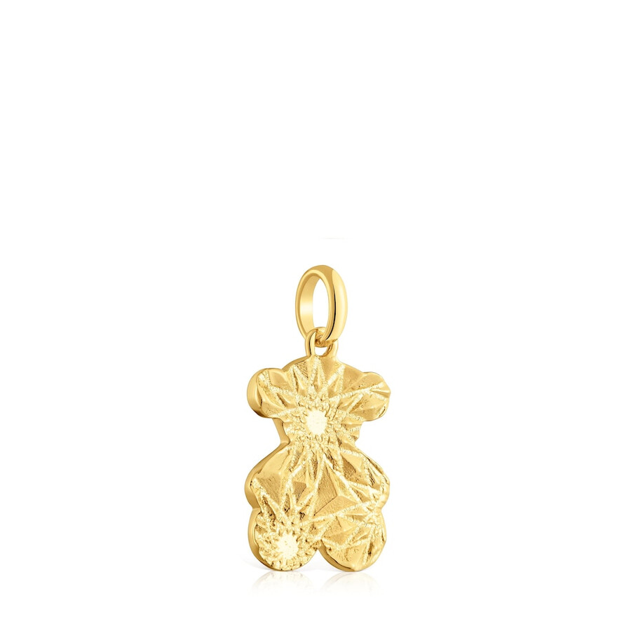 ciondolo a forma di orso lavorato con placcatura in oro 18kt su argento sweet dolls