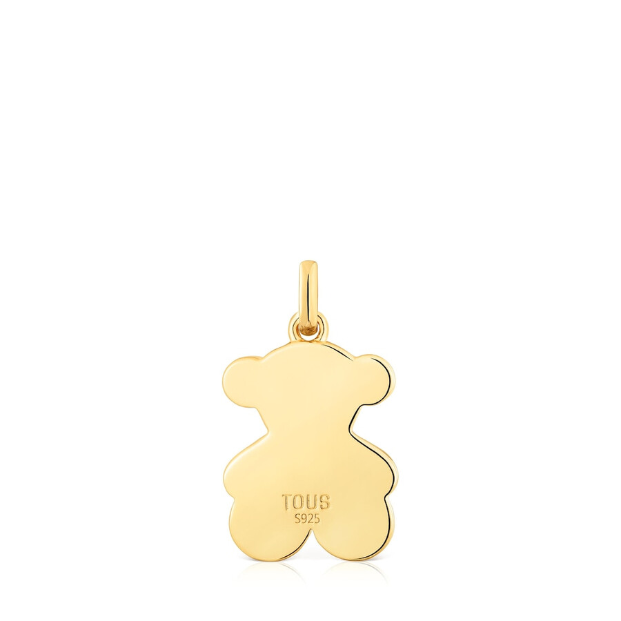ciondolo a forma di orso lavorato con placcatura in oro 18kt su argento sweet dolls