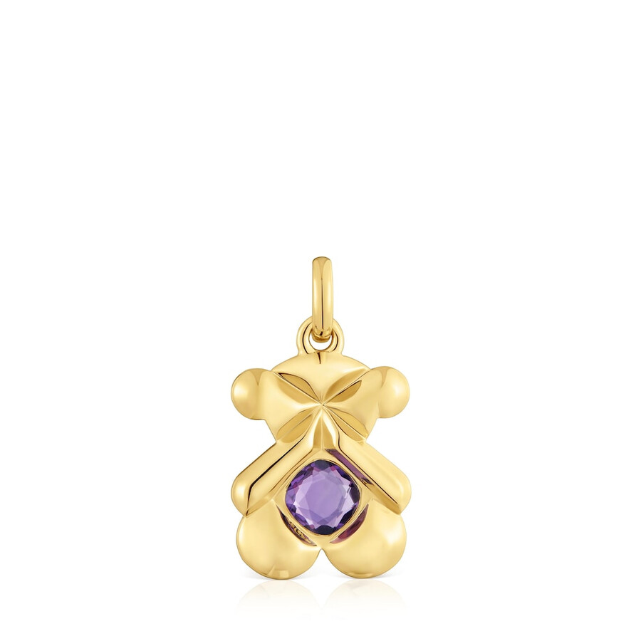 ciondolo con placcatura in oro 18kt su argento e ametista tous sweet 40s