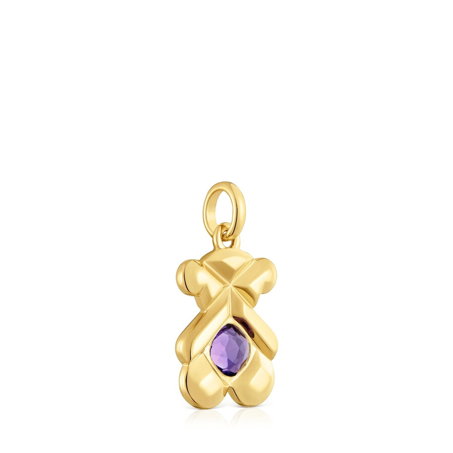 ciondolo con placcatura in oro 18kt su argento e ametista tous sweet 40s