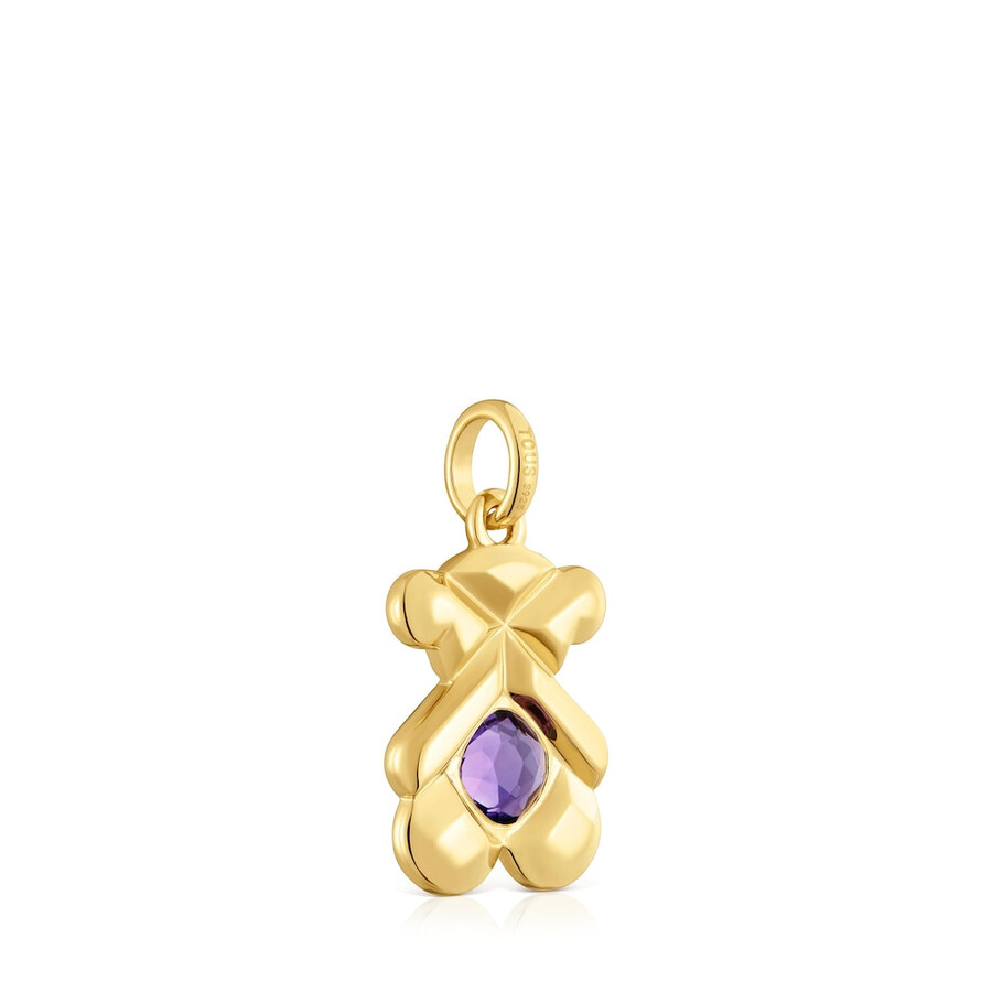 ciondolo con placcatura in oro 18kt su argento e ametista tous sweet 40s
