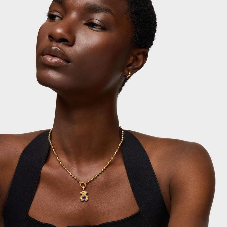ciondolo con placcatura in oro 18kt su argento e ametista tous sweet 40s