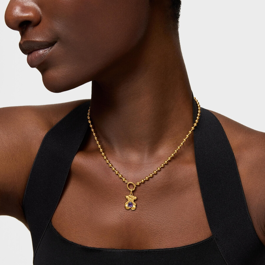 ciondolo con placcatura in oro 18kt su argento e ametista tous sweet 40s