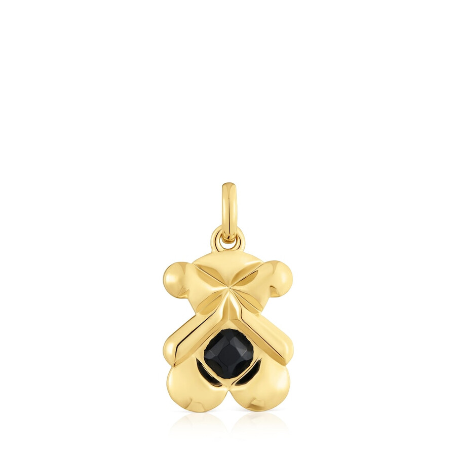 ciondolo con placcatura in oro 18kt su argento e onice tous sweet 40s