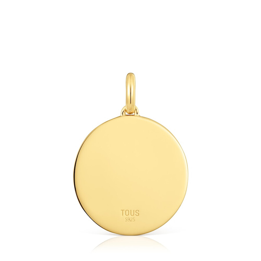 ciondolo smile con placcatura in oro 18kt su argento madreperla e pietre preziose da 22 mm medaglioni
