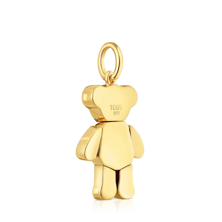 ciondolo a forma di orso con placcatura in oro 18kt su argento e ametiste teddy bear