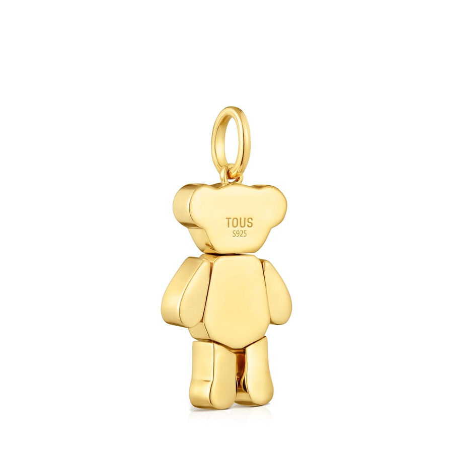 ciondolo a forma di orso con placcatura in oro 18kt su argento e pietre preziose orsetto di peluche