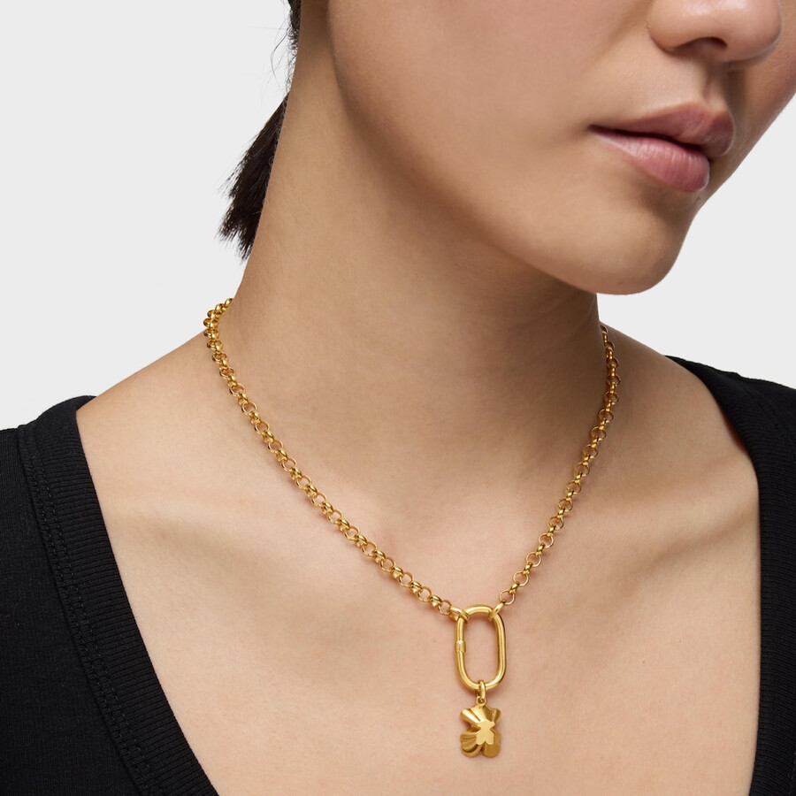 ciondolo a forma di orso proiettato con placcatura in oro 18kt su argento tous sweet 40s