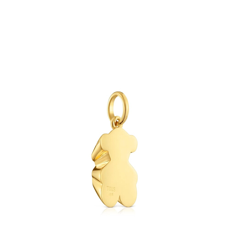 ciondolo a forma di orso proiettato con placcatura in oro 18kt su argento e pietre preziose tous sweet 40s