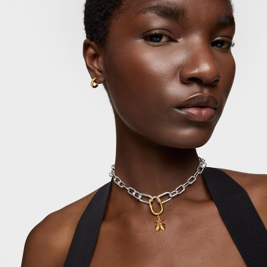 ciondolo a forma di orso proiettato con placcatura in oro 18kt su argento e pietre preziose tous sweet 40s