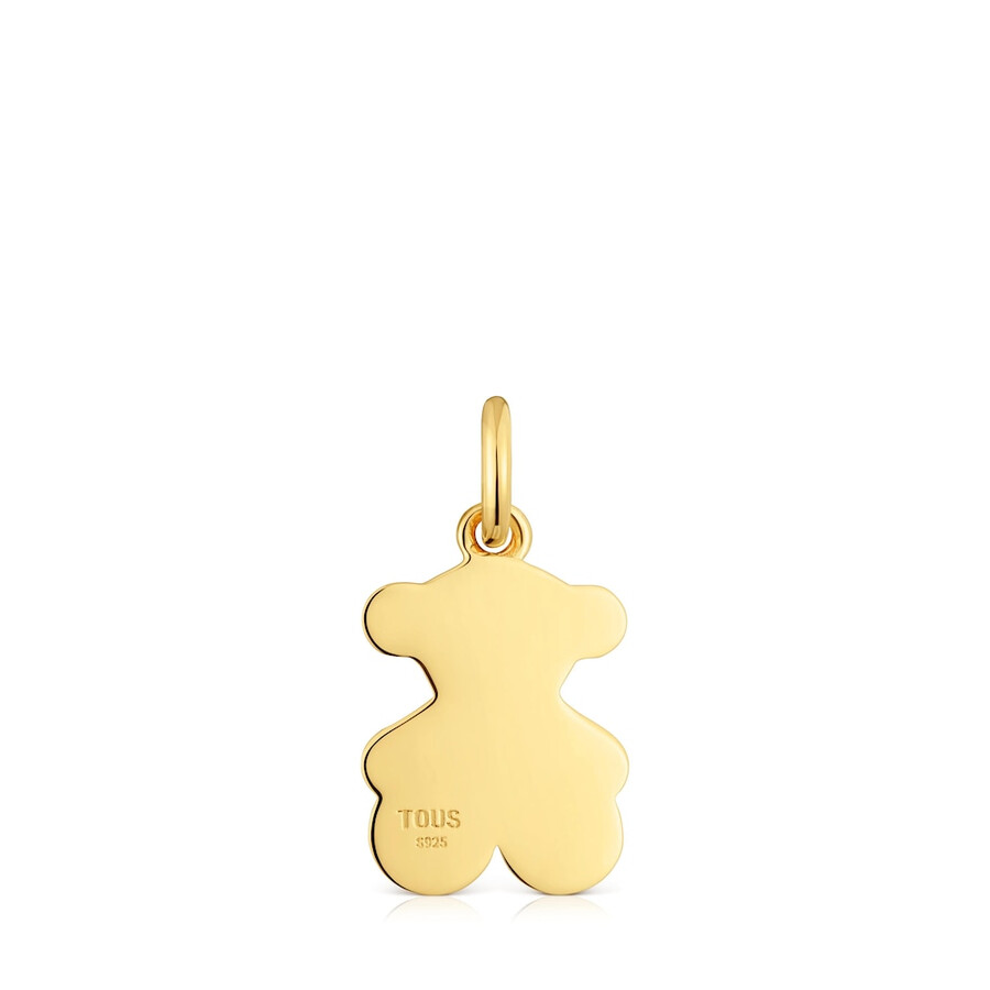 ciondolo a forma di orso proiettato con placcatura in oro 18kt su argento e diamanti tous sweet 40s