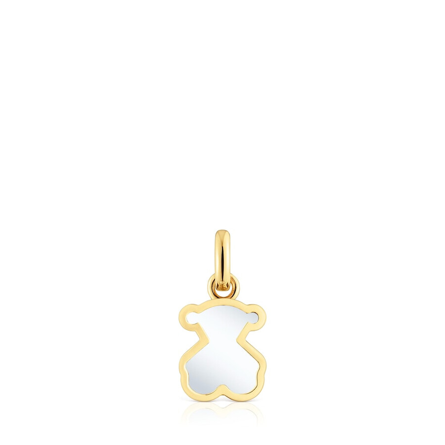 ciondolo con placcatura in oro 18kt su argento e vetro acrilico bianco galaxy