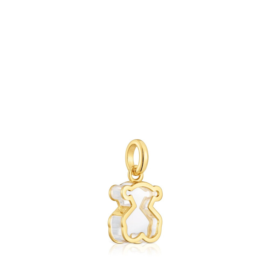 ciondolo con placcatura in oro 18kt su argento e vetro acrilico bianco galaxy