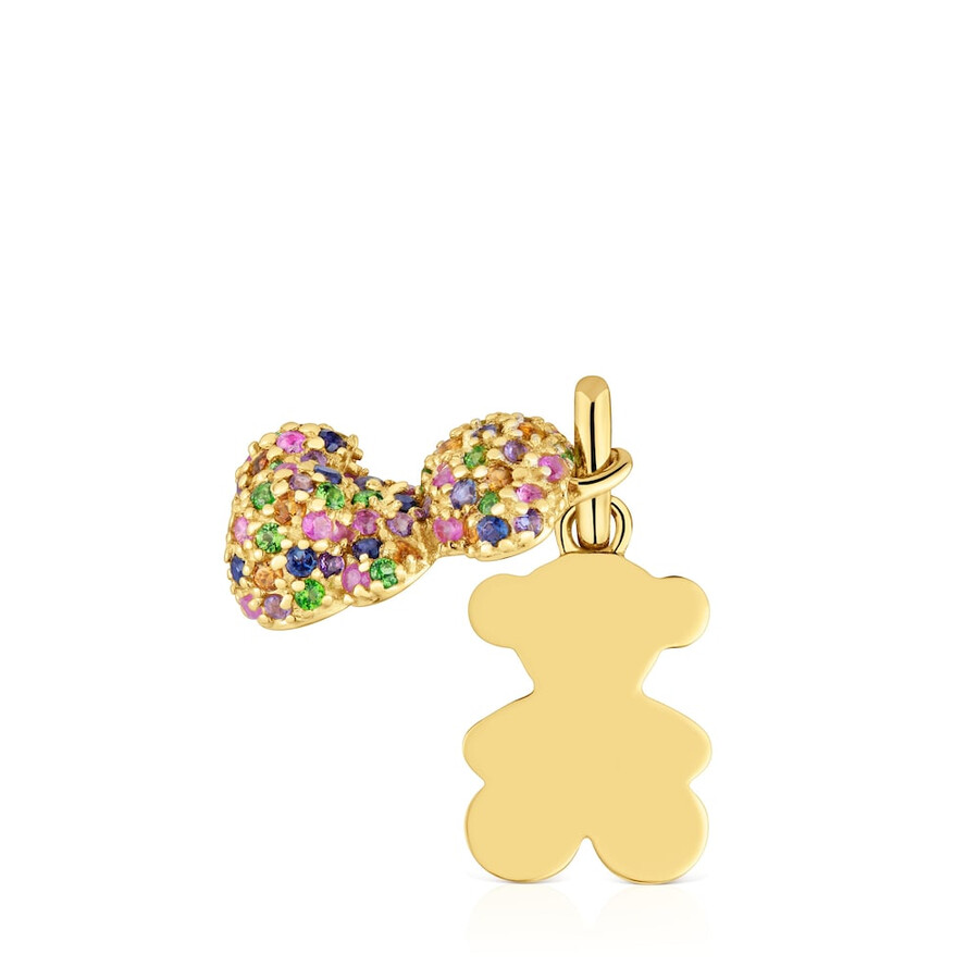 ciondolo doppio orso in oro 14kt con pietre preziose bold bear