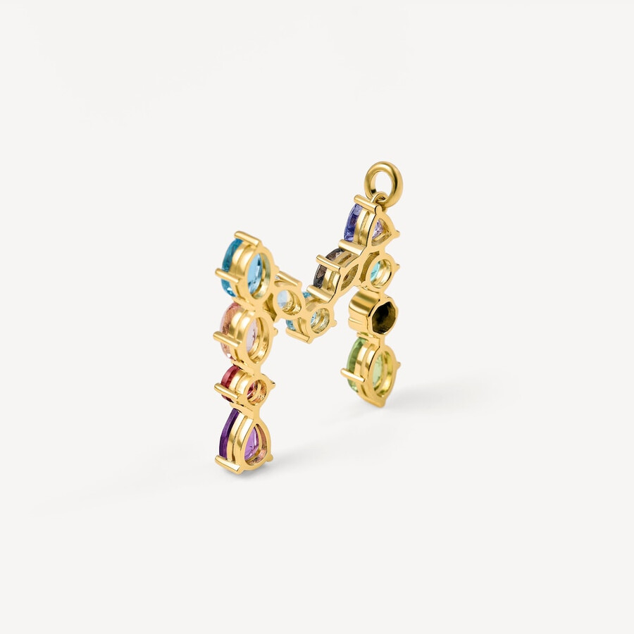 ciondolo lettera m in oro con pietre preziose tous atelier
