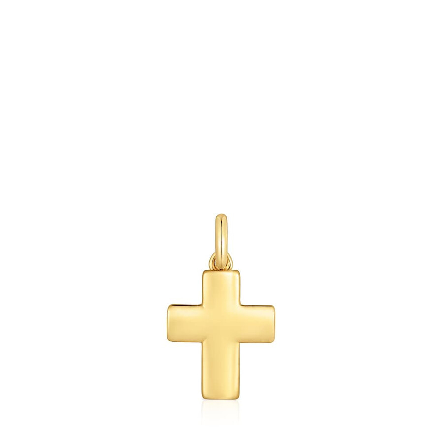 ciondolo a croce con placcatura in oro 18kt su argento tous motifs