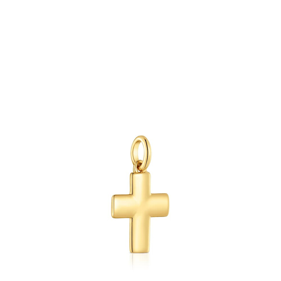 ciondolo a croce con placcatura in oro 18kt su argento tous motifs