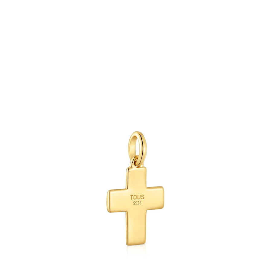 ciondolo a croce con placcatura in oro 18kt su argento tous motifs