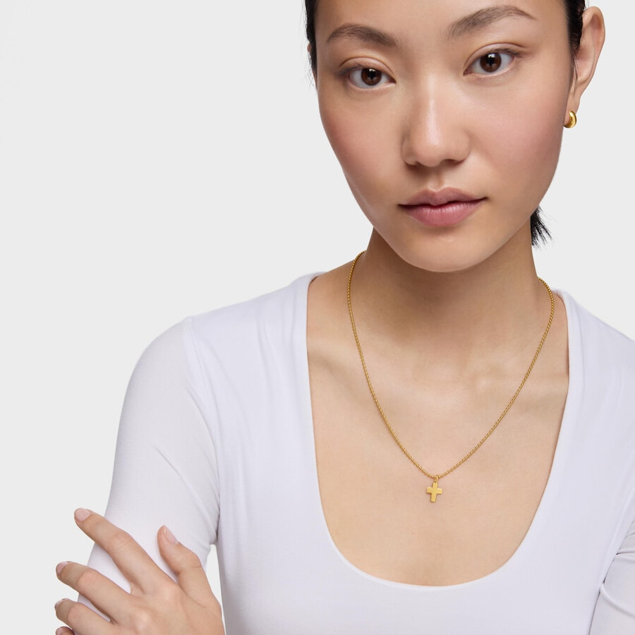 ciondolo a croce con placcatura in oro 18kt su argento tous motifs