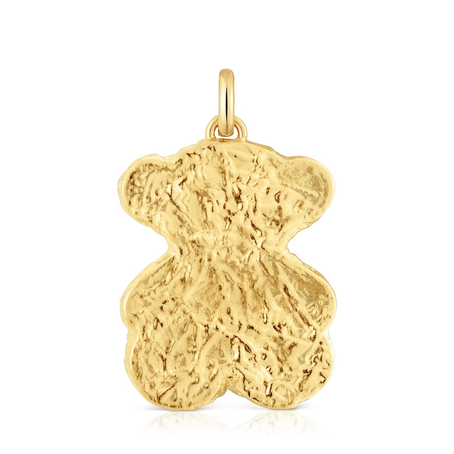 grande ciondolo con placcatura in oro 18kt su orsetto in argento sweet dolls