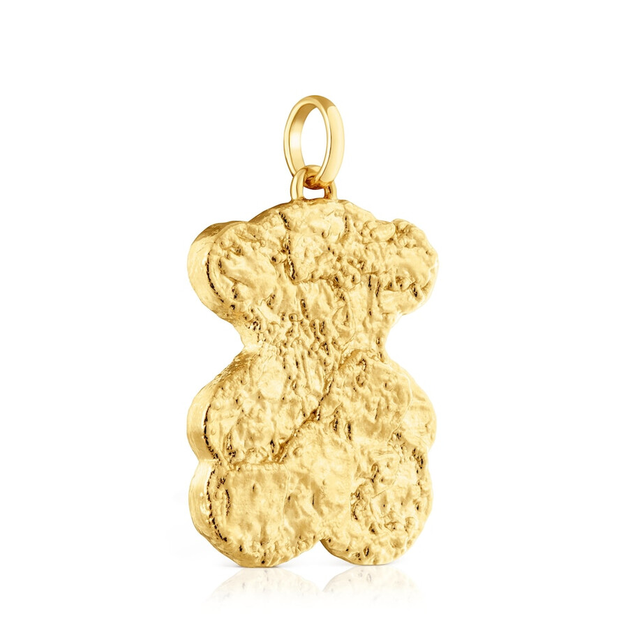 grande ciondolo con placcatura in oro 18kt su orsetto in argento sweet dolls