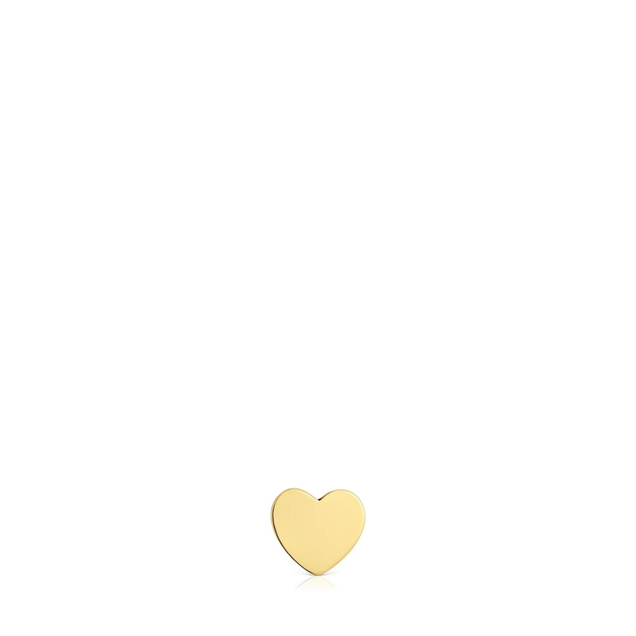 ciondolo con motivo a cuore da 7 mm con placcatura in oro 18 carati su tubo in maglia tous in argento