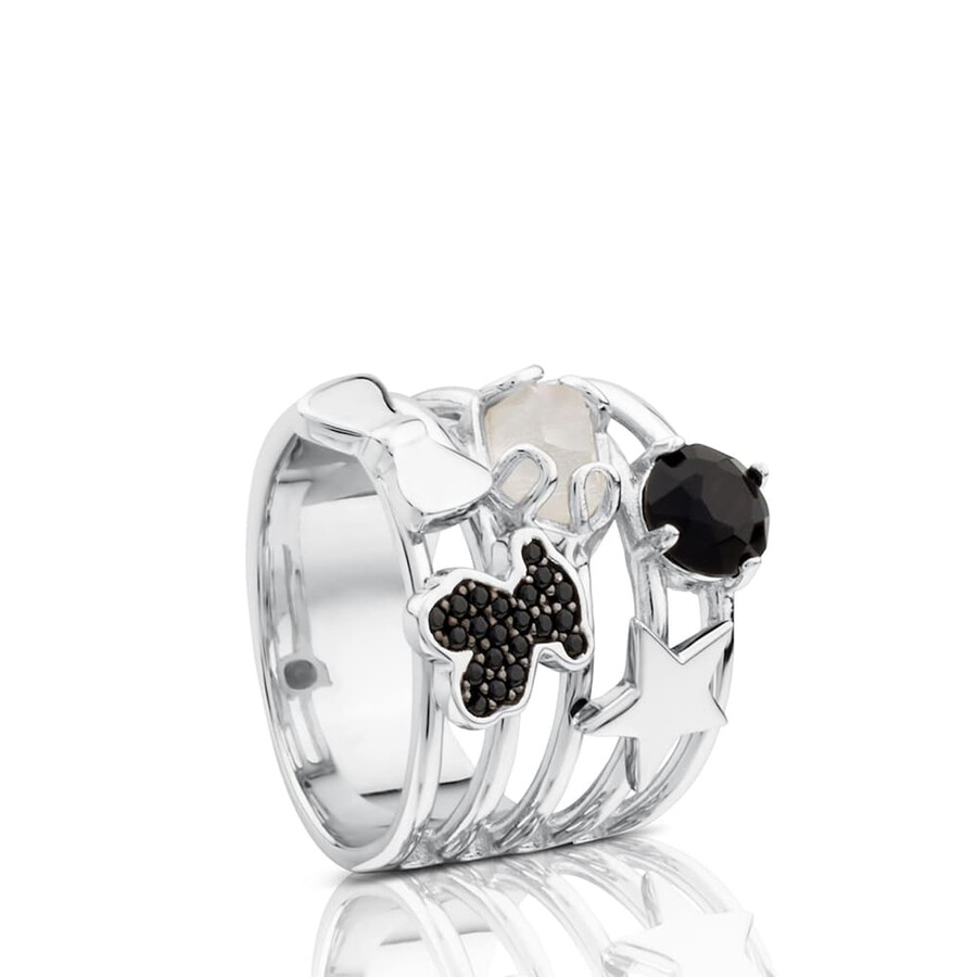 anello in argento con pietre preziose