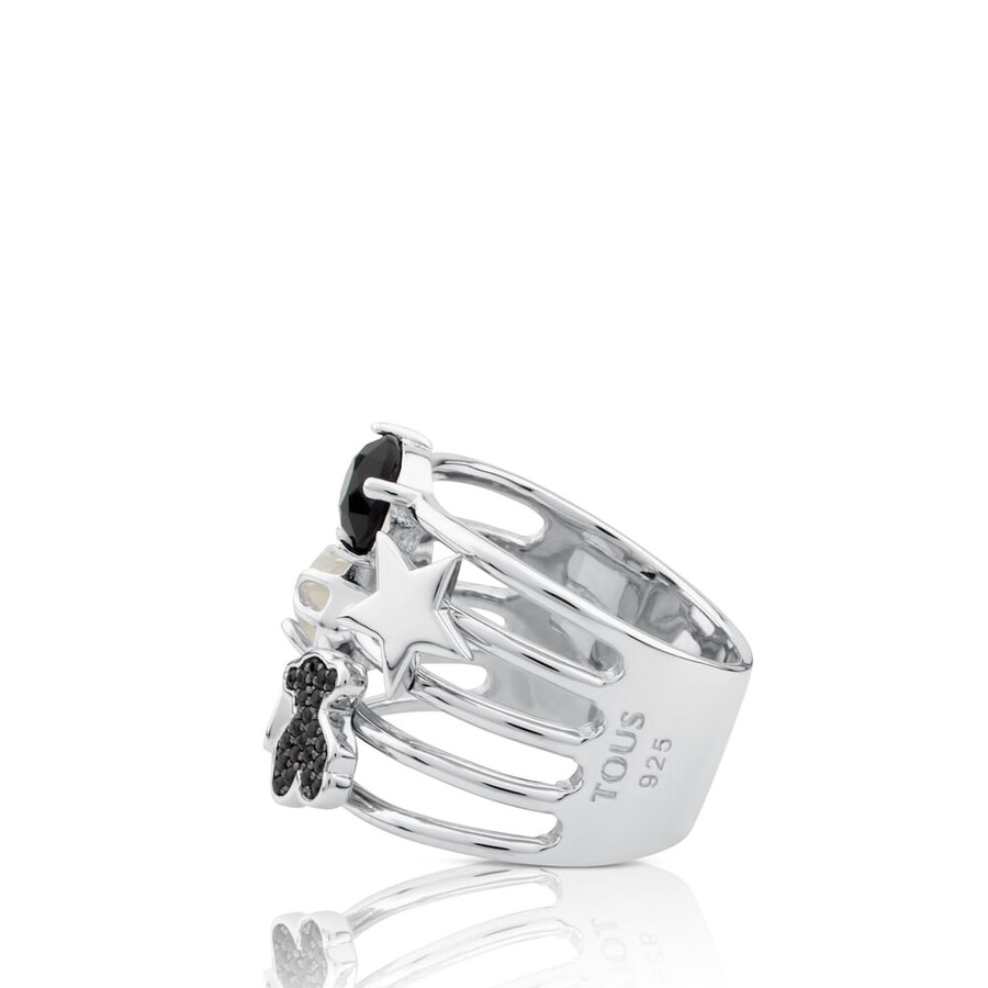 anello in argento con pietre preziose