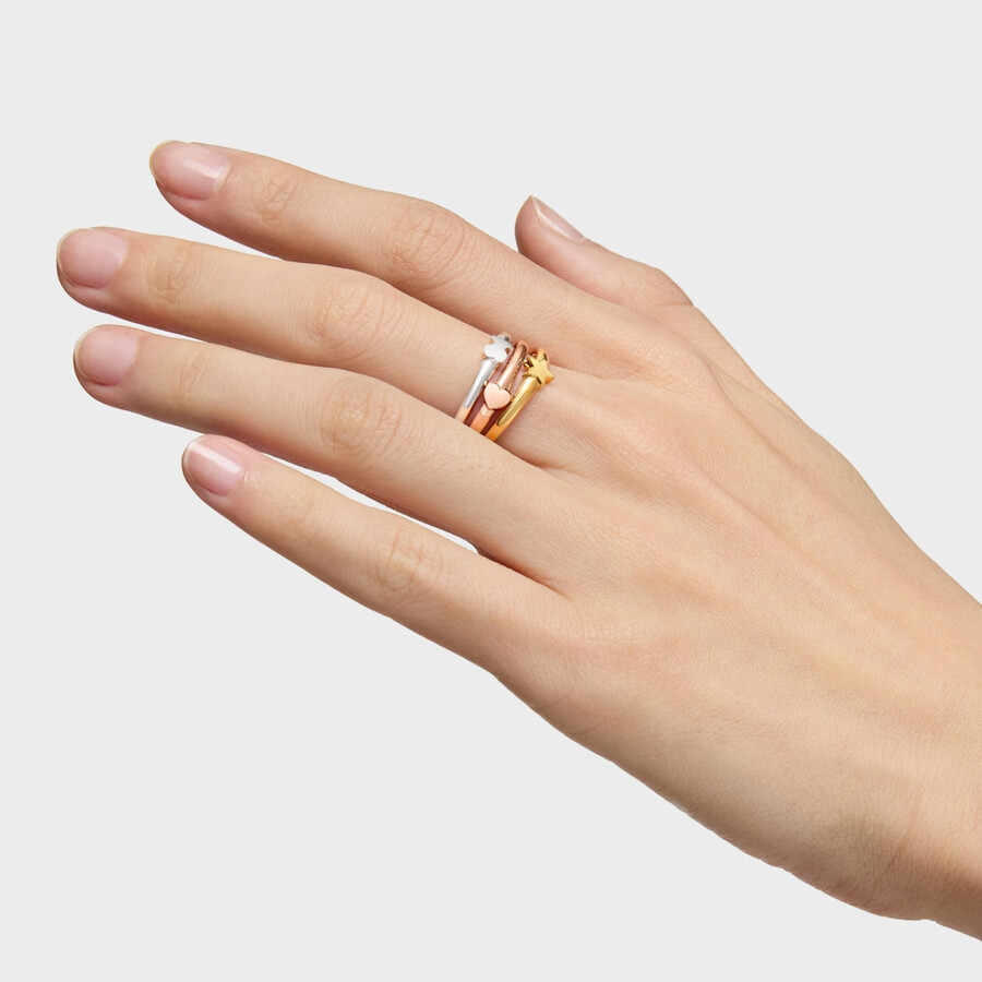 anello tous in argento argento vermeil e argento vermeil rosa motivi misti set di anelli