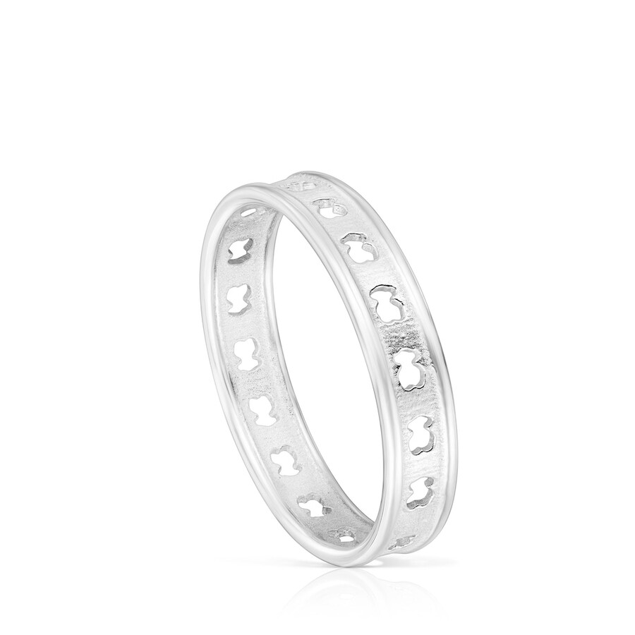 anello tous bear row in argento con sagome di orso