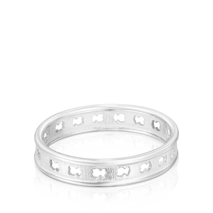 anello tous bear row in argento con sagome di orso