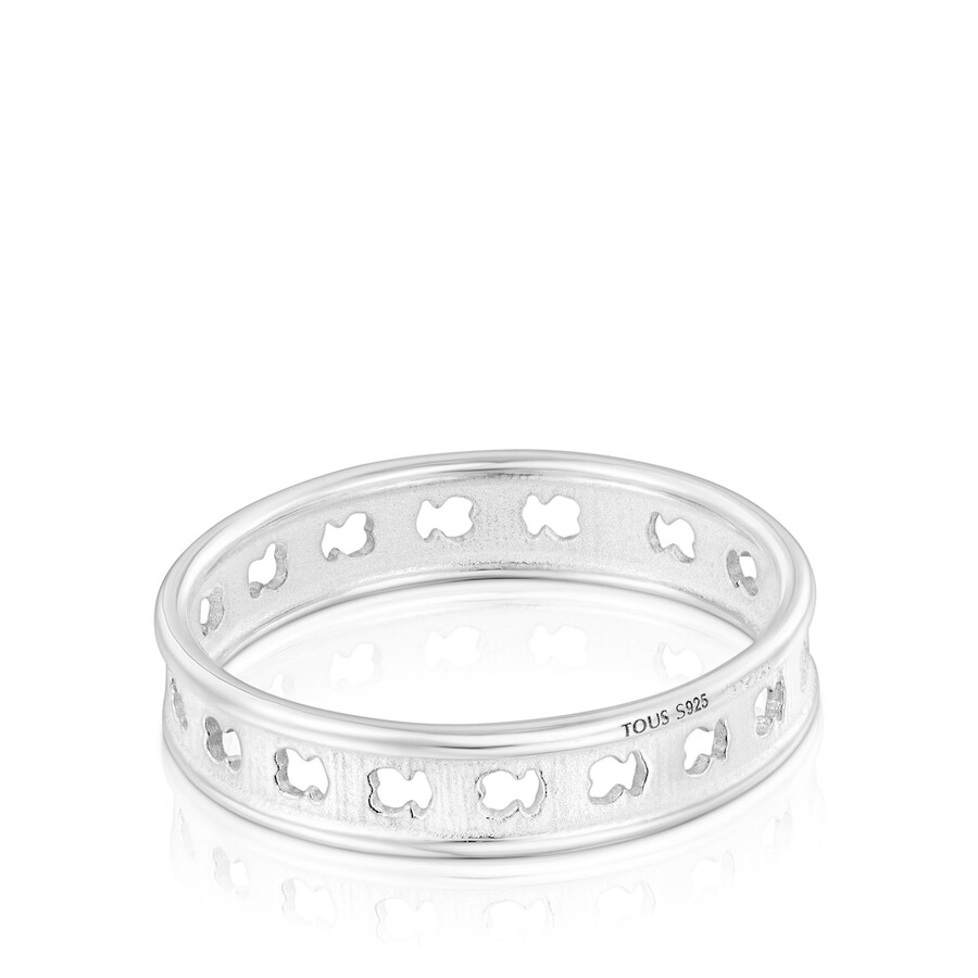 anello tous bear row in argento con sagome di orso