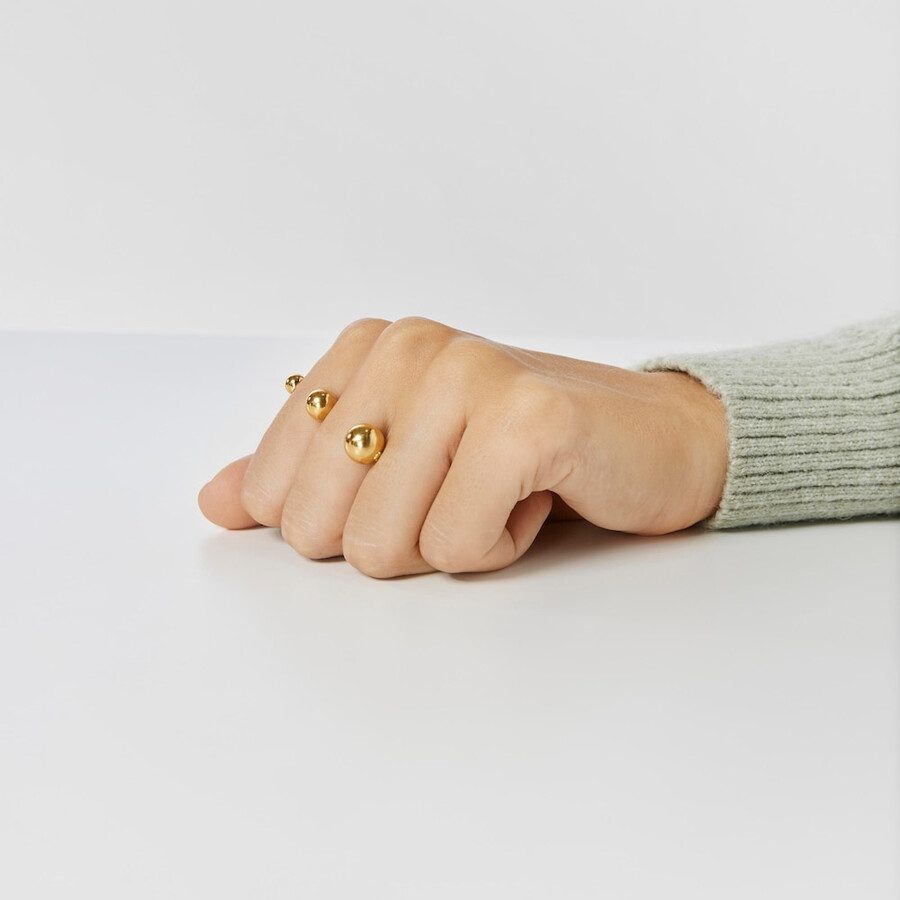 anello doppio aperto in argento vermeil