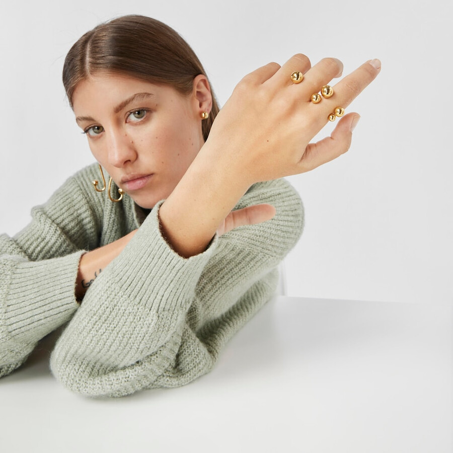 anello doppio aperto in argento vermeil
