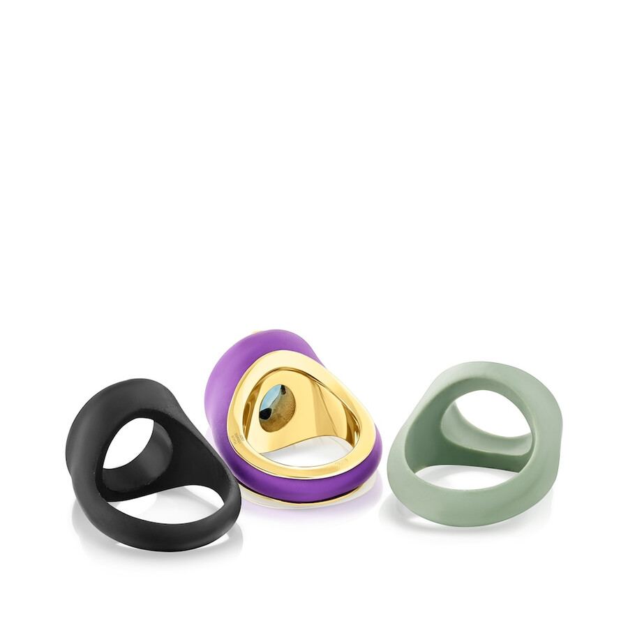 anello con sigillo virtual garden in argento vermeil con calcedonio
