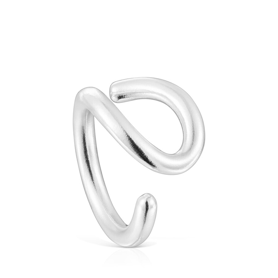 anello aperto piegato in argento