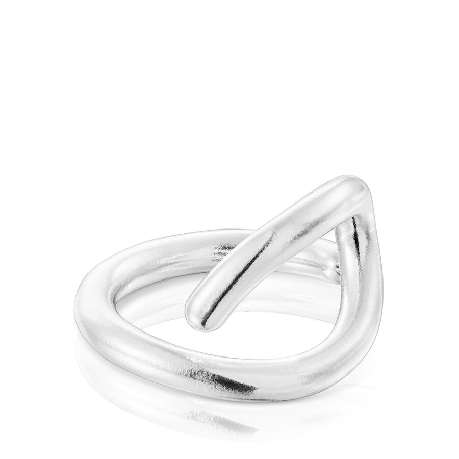 anello aperto piegato in argento