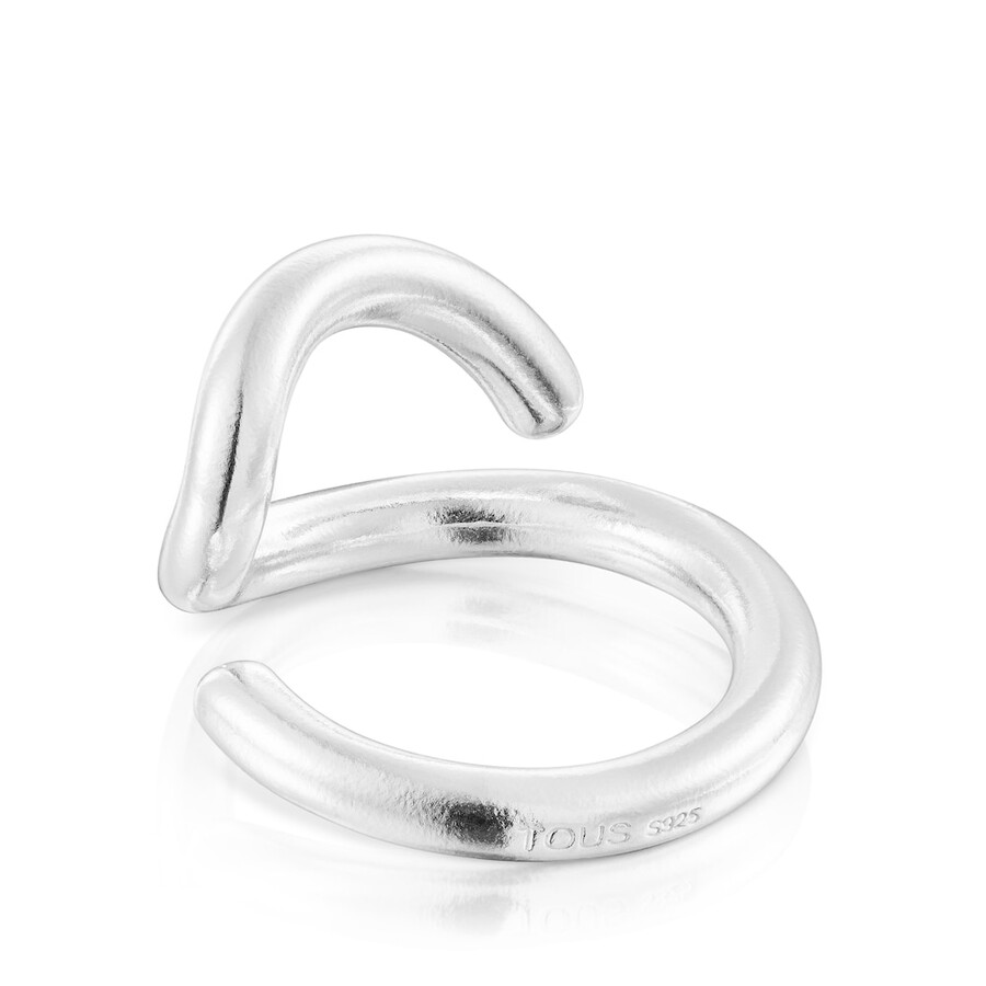anello aperto piegato in argento